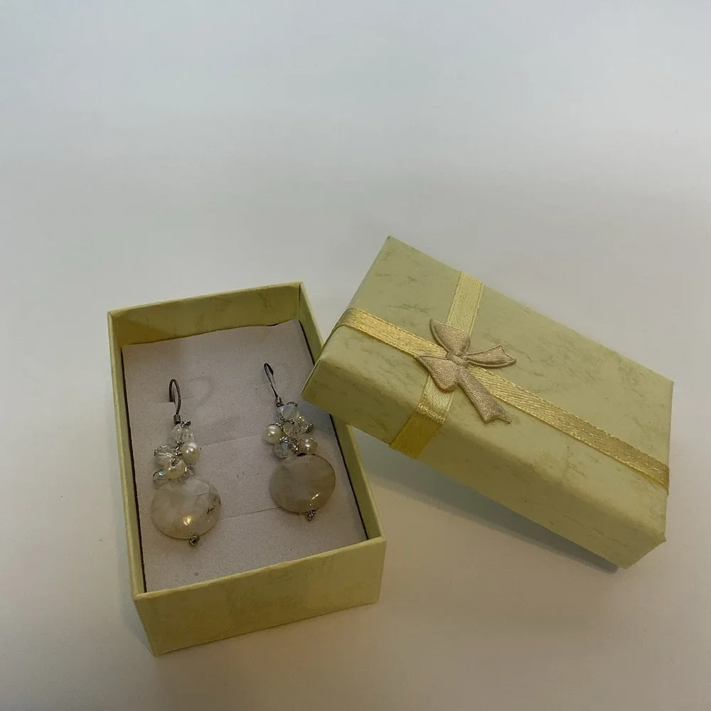 NWT‎ Pannee Women's Sterling Silver/White Pearl DropDangle Earrings Taiwan 1.8